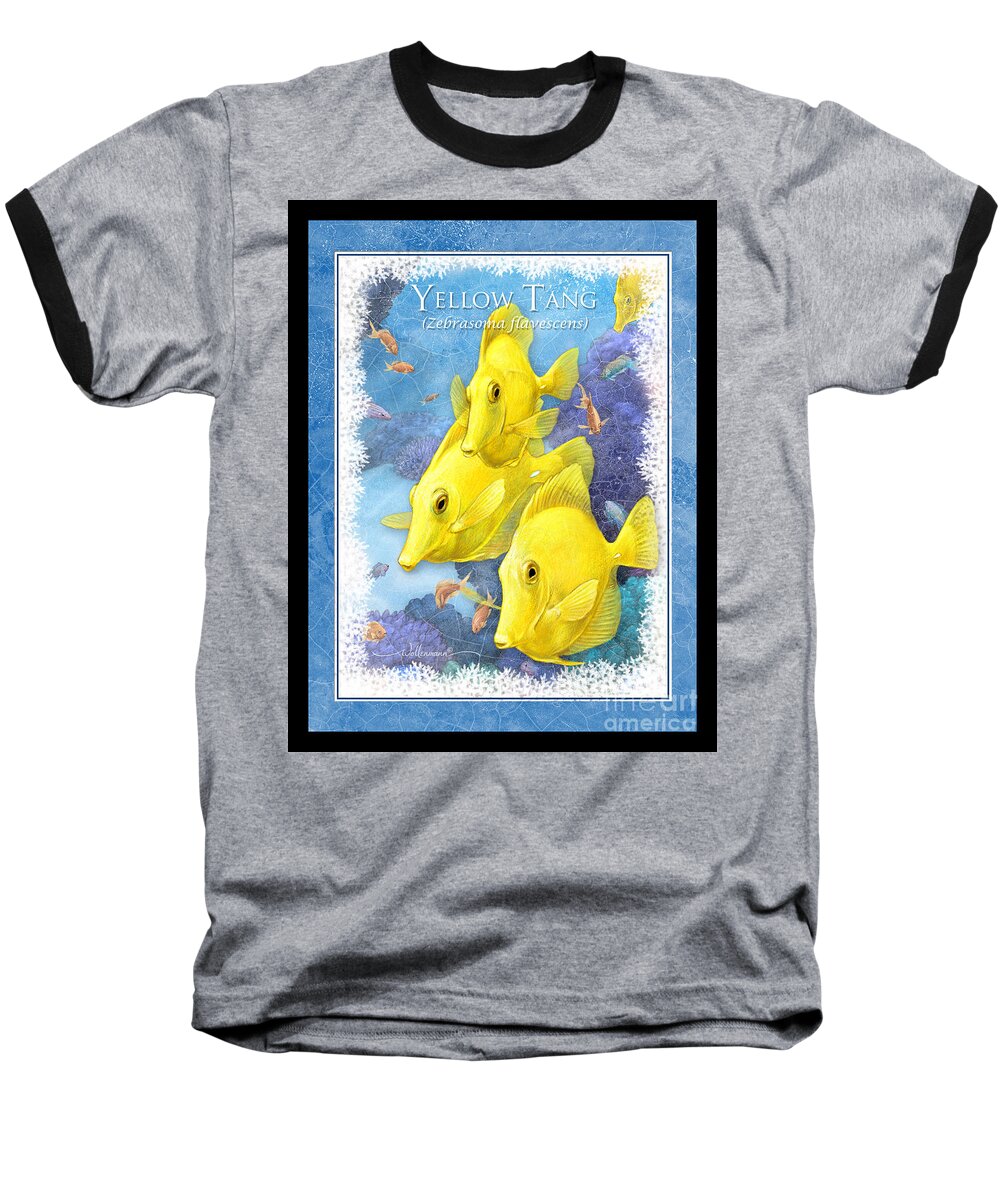 Yellow Baseball T-Shirt featuring the digital art Yellow Tang by Randy Wollenmann