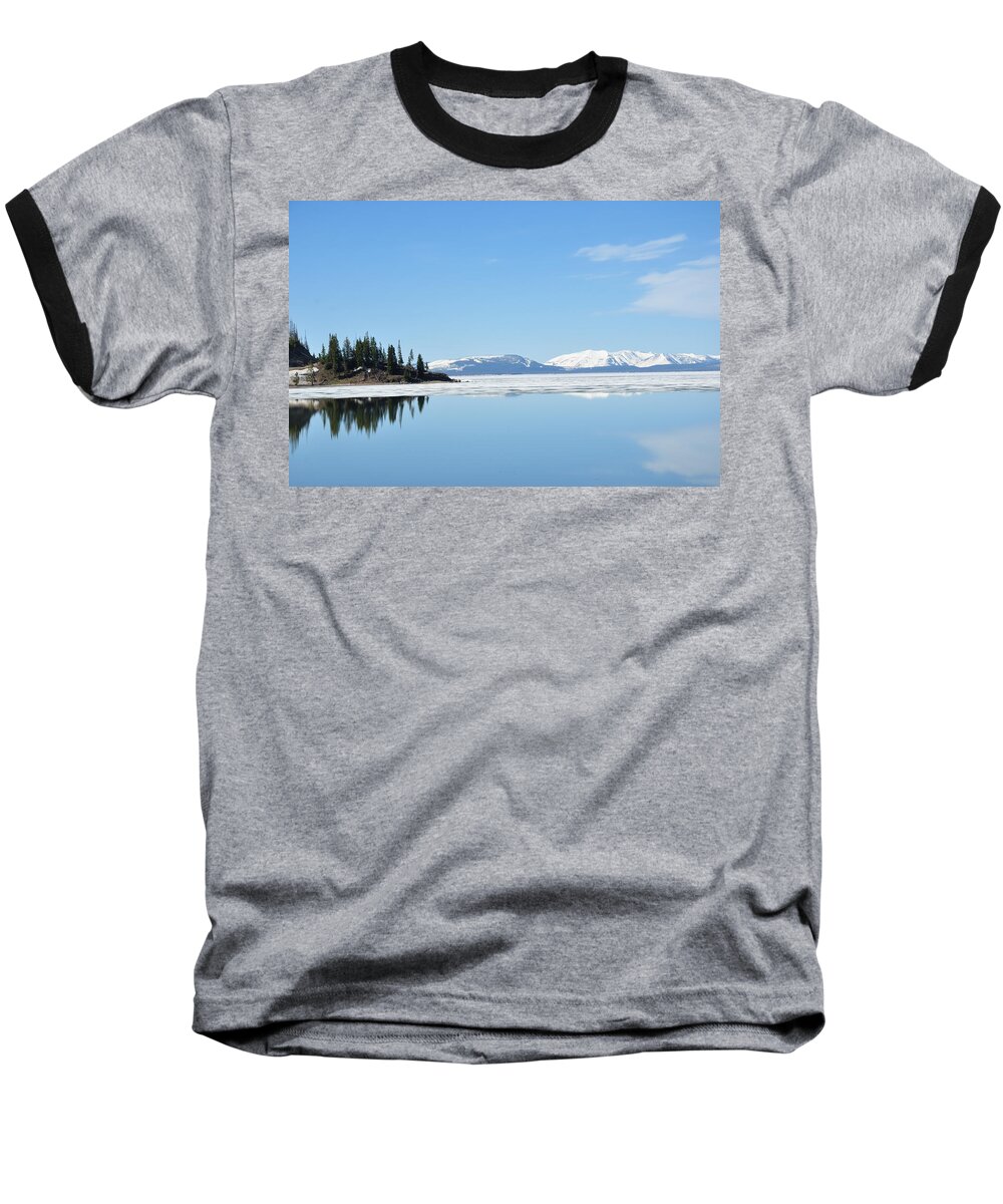 Lake Baseball T-Shirt featuring the photograph Yellowstone Lake in the Spring by Frank Madia