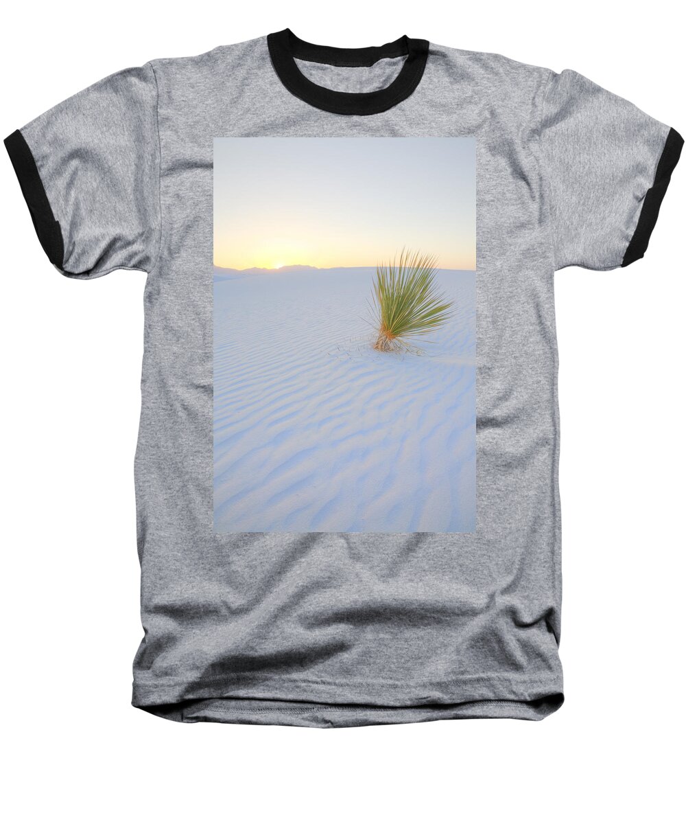 White Sands Baseball T-Shirt featuring the photograph Yucca Plant at White Sands by Alan Vance Ley