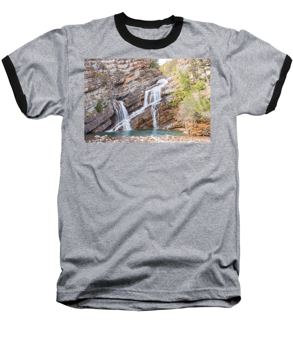 Cameron Falls Baseball T-Shirt featuring the photograph Zigzag Waterfall by John M Bailey