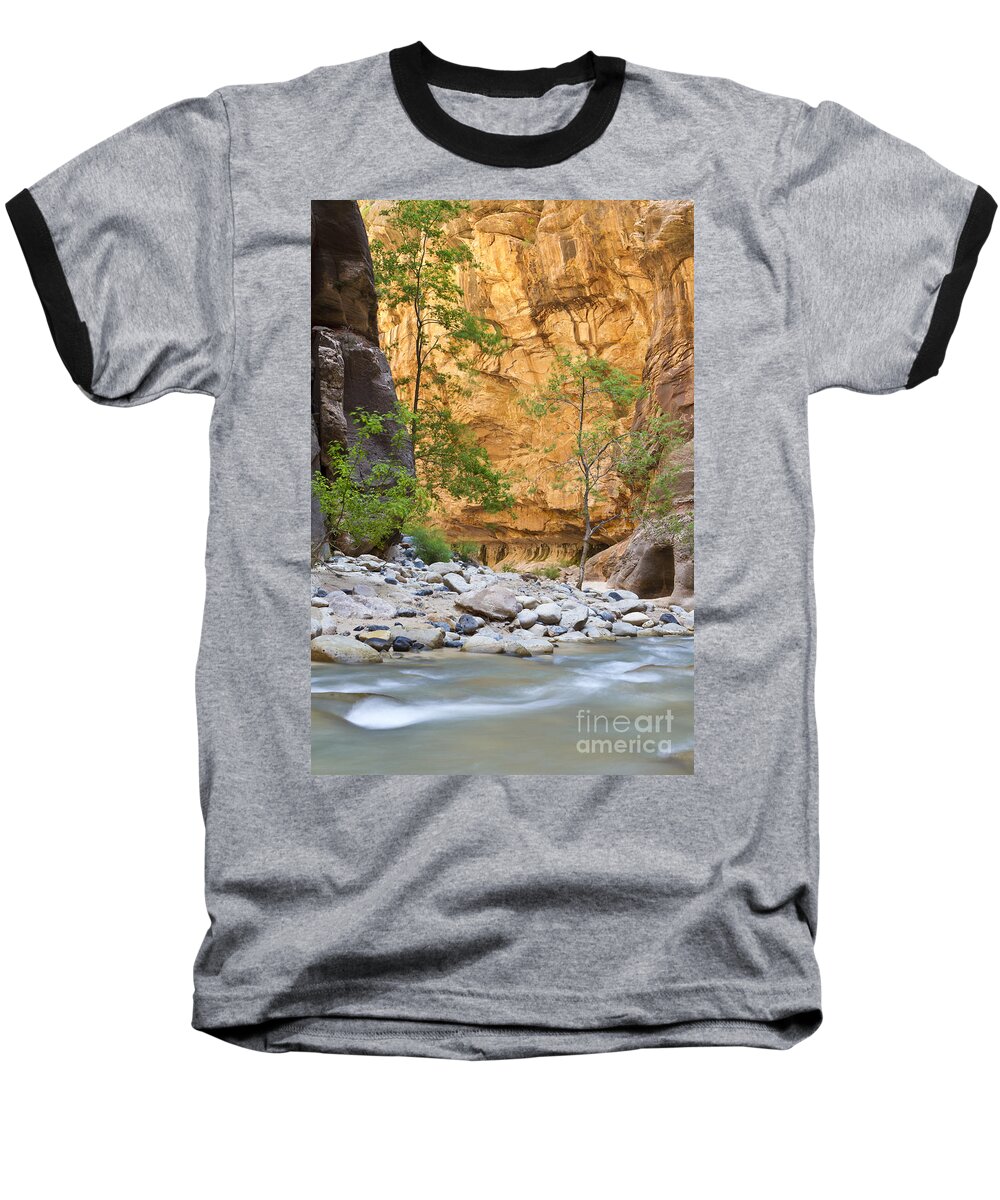 Zion Baseball T-Shirt featuring the photograph Zion Narrows by Bryan Keil