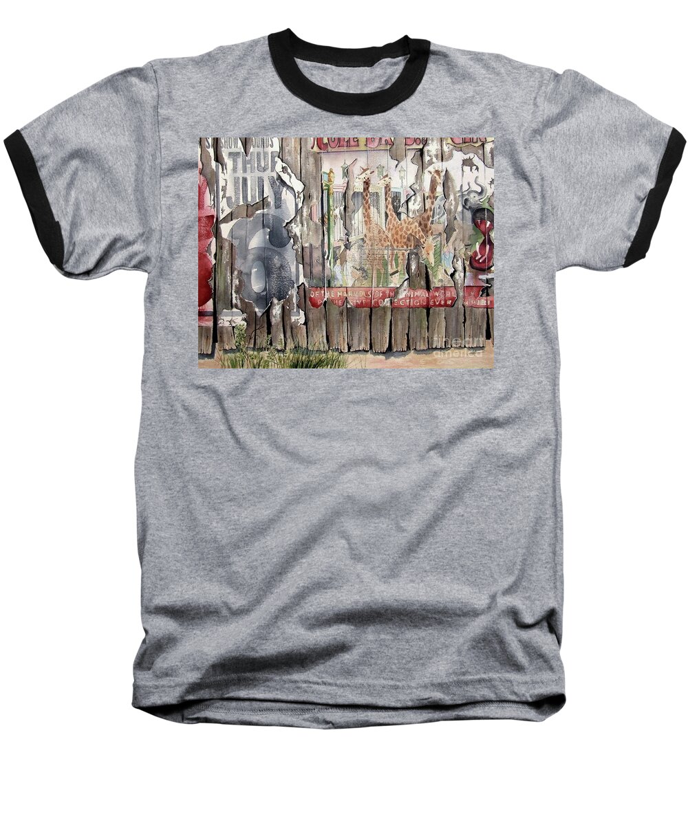 Poster Baseball T-Shirt featuring the painting A Faded Memory #1 by Greg and Linda Halom