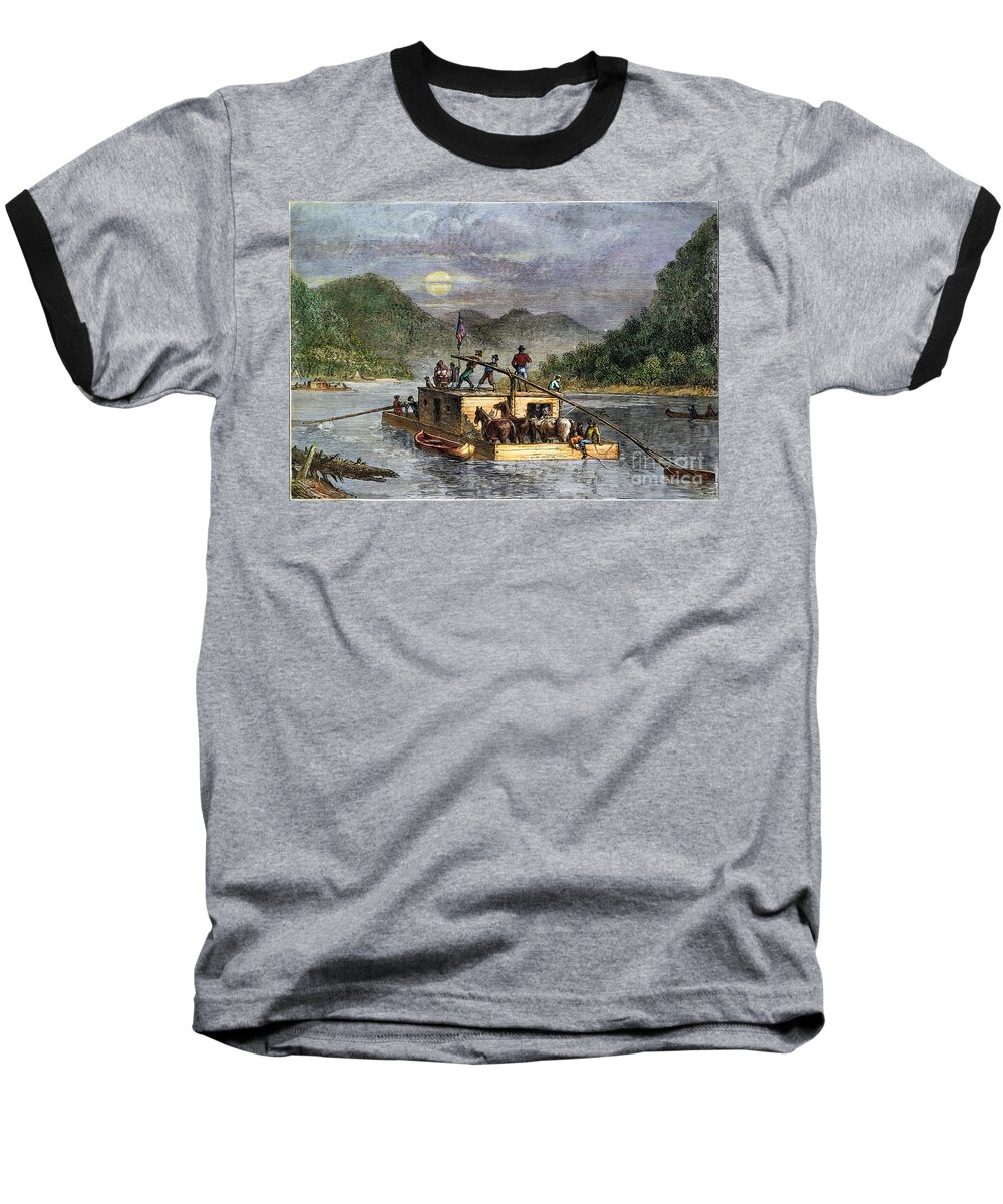 19th Century Baseball T-Shirt featuring the drawing FLATBOAT, 19th CENTURY #1 by Granger