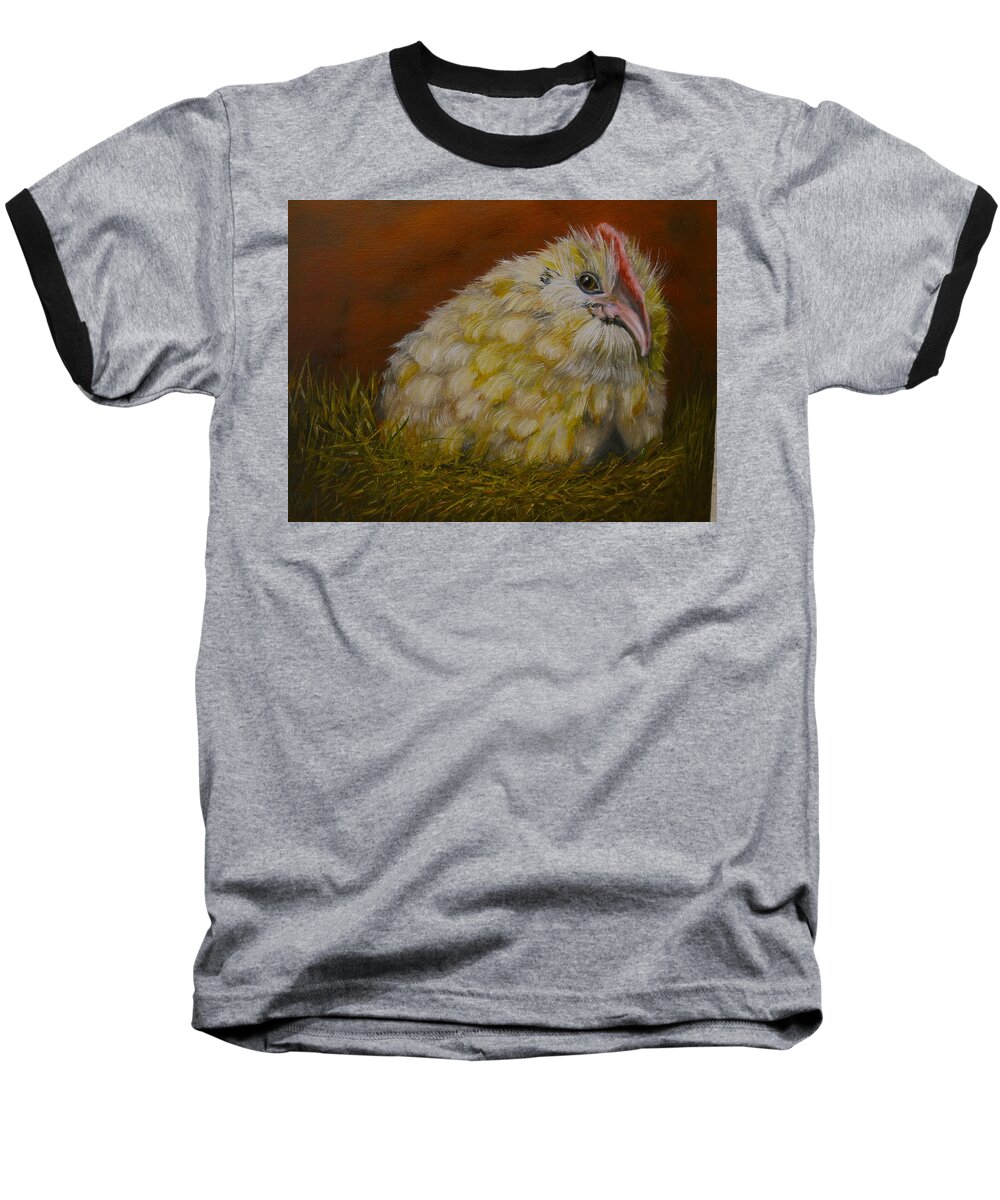 Chicken Baseball T-Shirt featuring the painting Hector #1 by Marlyn Boyd
