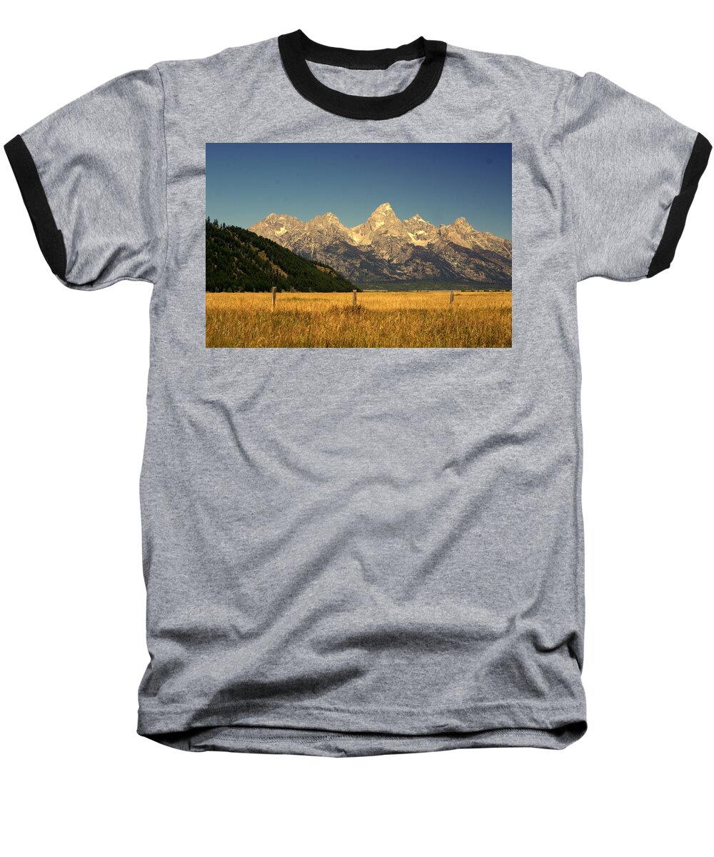Grand Teton National Park Baseball T-Shirt featuring the photograph Tetons 3 #1 by Marty Koch