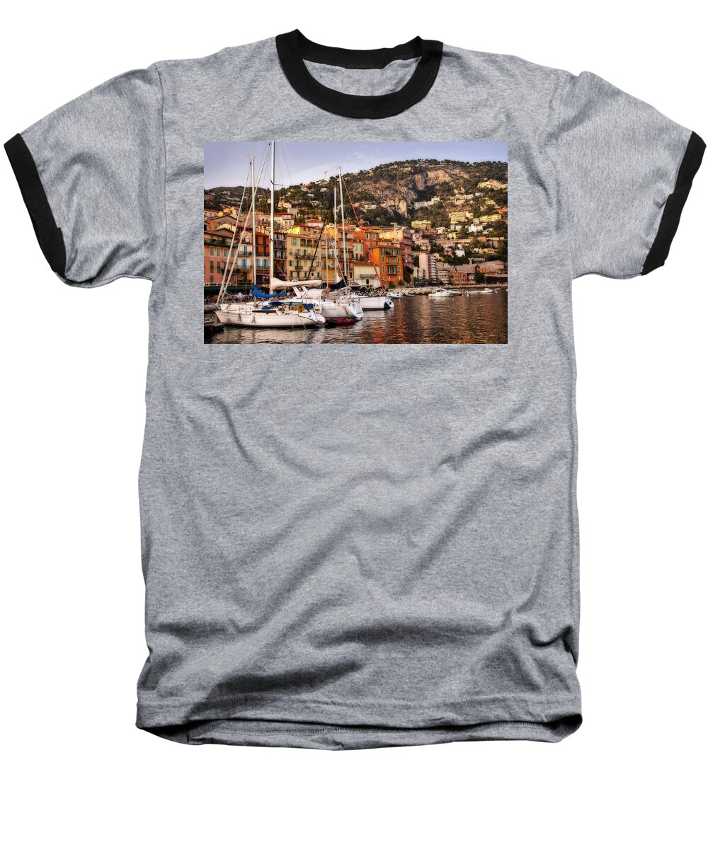 French Riviera Baseball T-Shirt featuring the photograph Villefranche-sur-Mer #1 by Steven Sparks