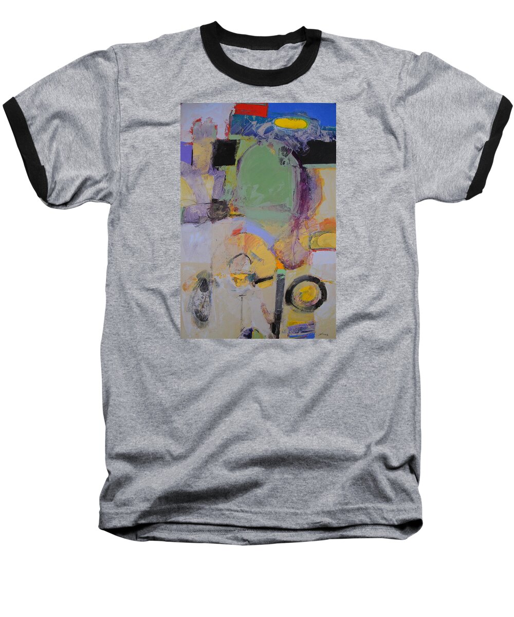 Abstract Painting Baseball T-Shirt featuring the painting 10th Street Bass Hole by Cliff Spohn