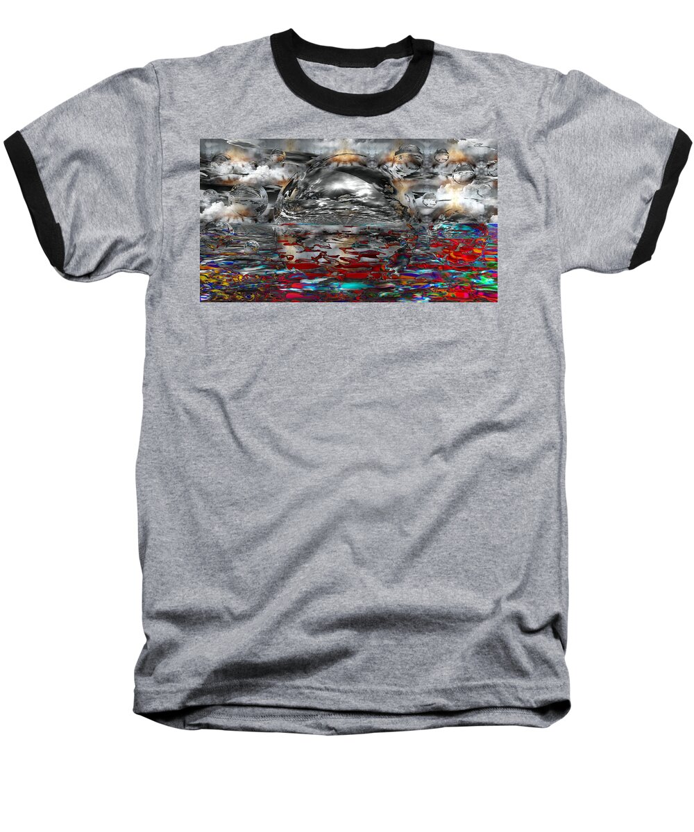 Sky Baseball T-Shirt featuring the digital art Acid Rain- by Robert Orinski