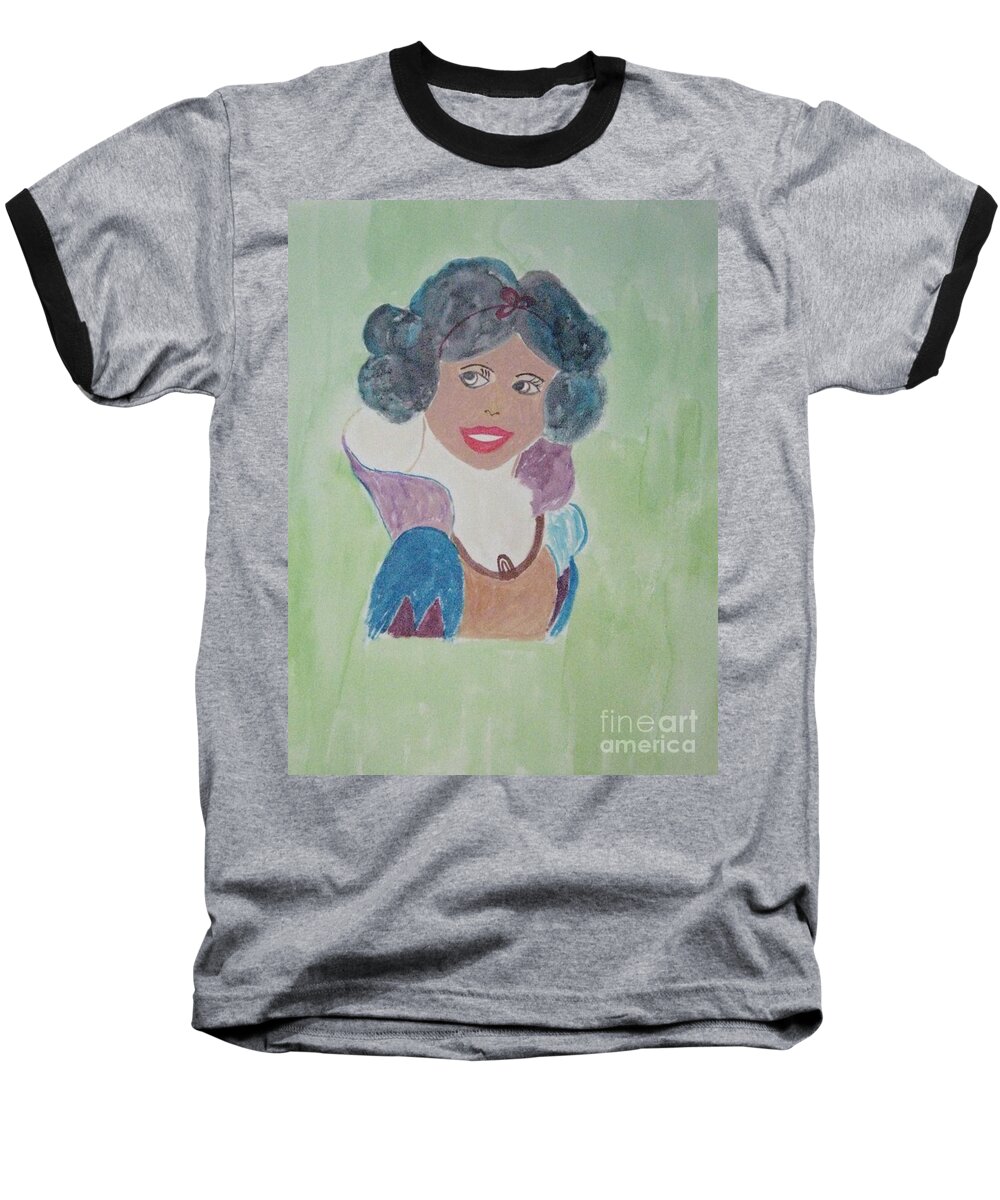 Girl With Red Hair Band Baseball T-Shirt featuring the painting Appeal by Sonali Gangane