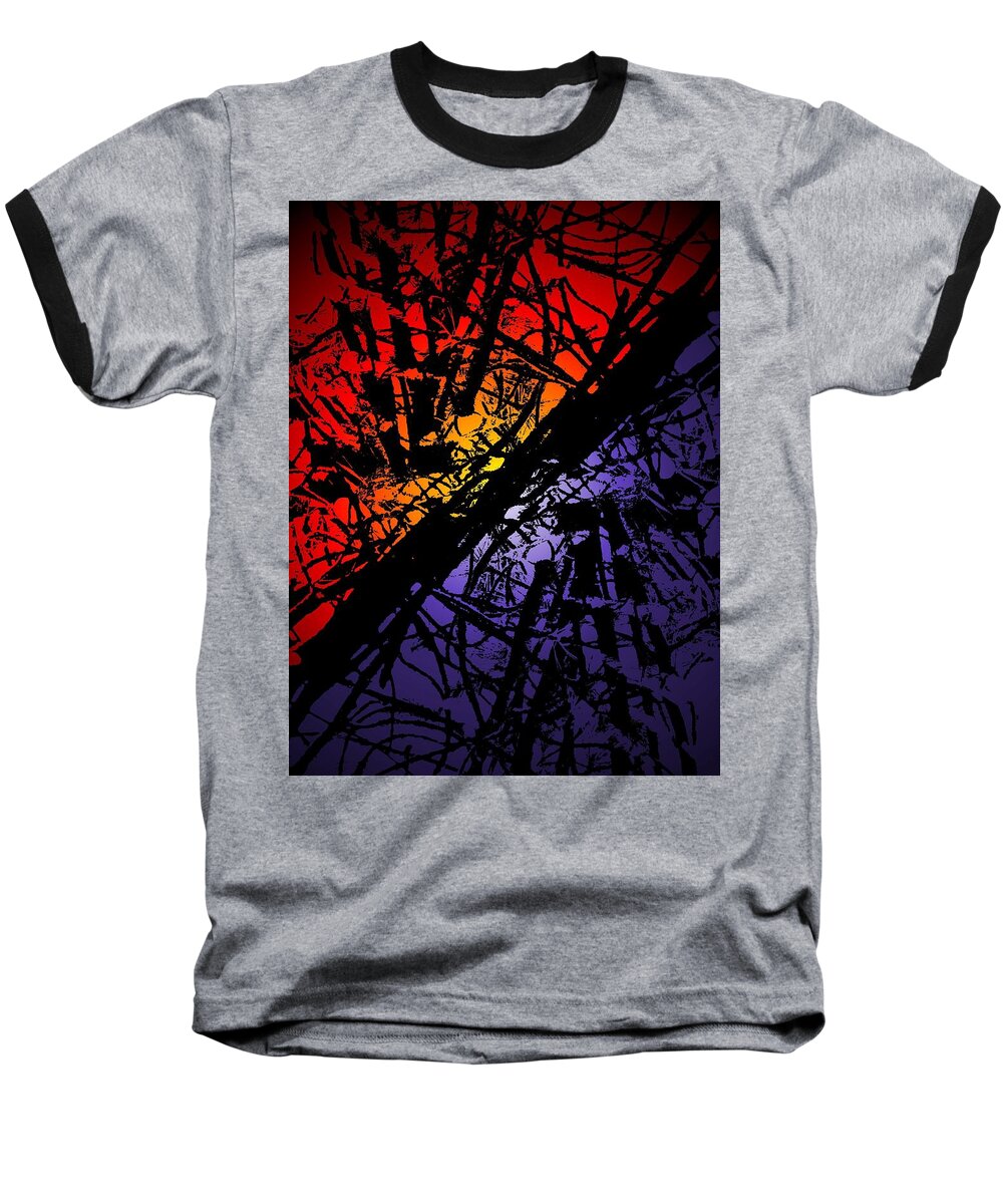 Abstract Baseball T-Shirt featuring the digital art Arbor Sun And Moon by Tim Allen