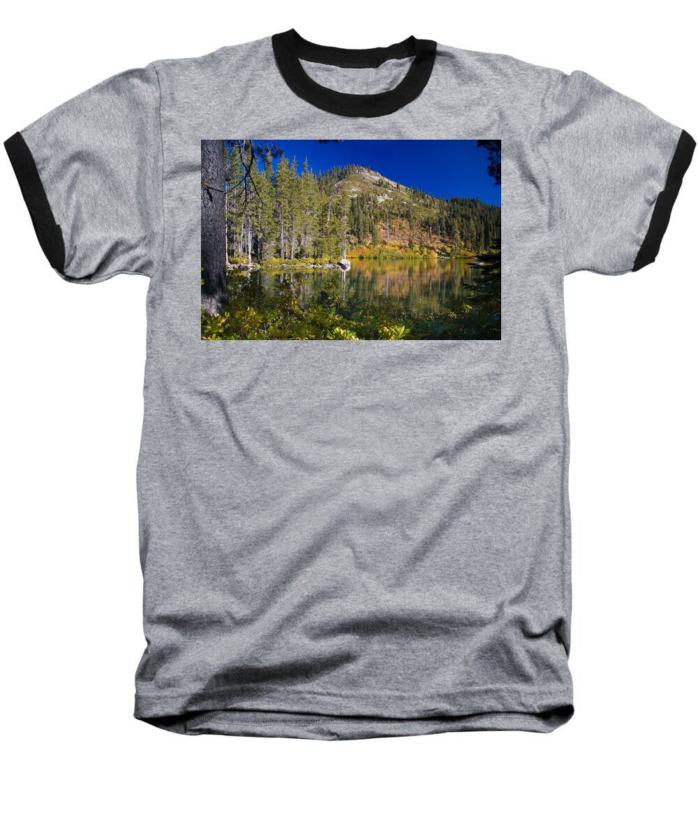 Klamath Mountains Baseball T-Shirt featuring the photograph Autumn at Castle Lake by Greg Nyquist