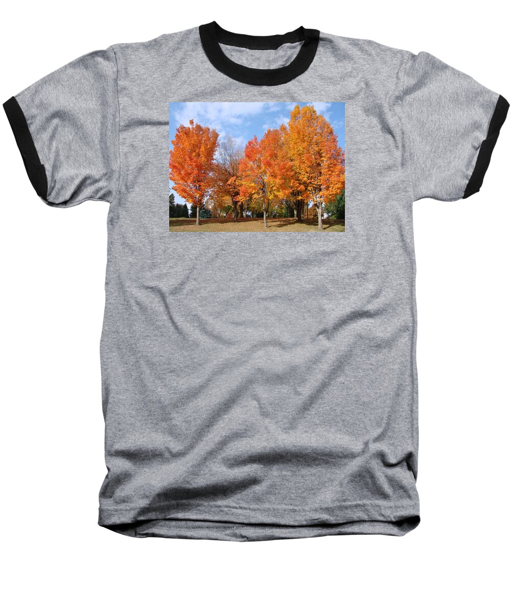 Autumn Baseball T-Shirt featuring the photograph Autumn Leaves by Athena Mckinzie