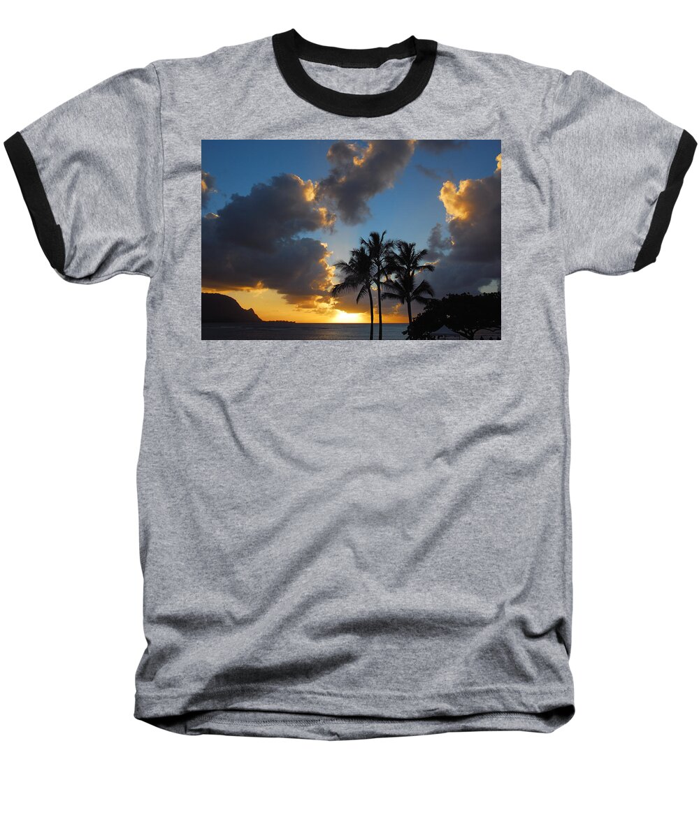 Kauai Baseball T-Shirt featuring the photograph Bali Hai Sunset by Lynn Bauer