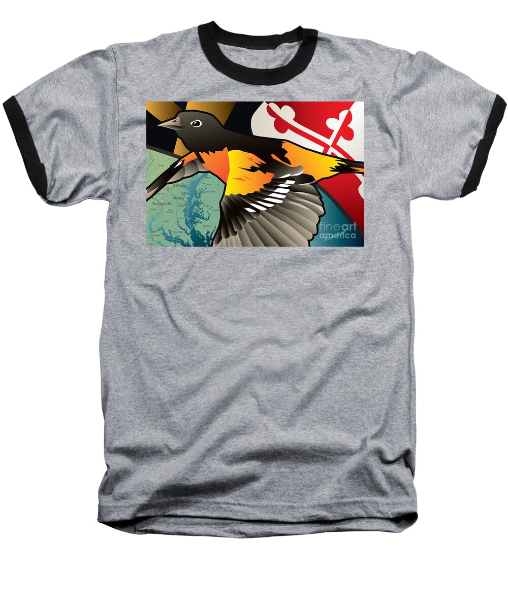 Oriole Baseball T-Shirt featuring the digital art Baltimore Oriole by Joe Barsin