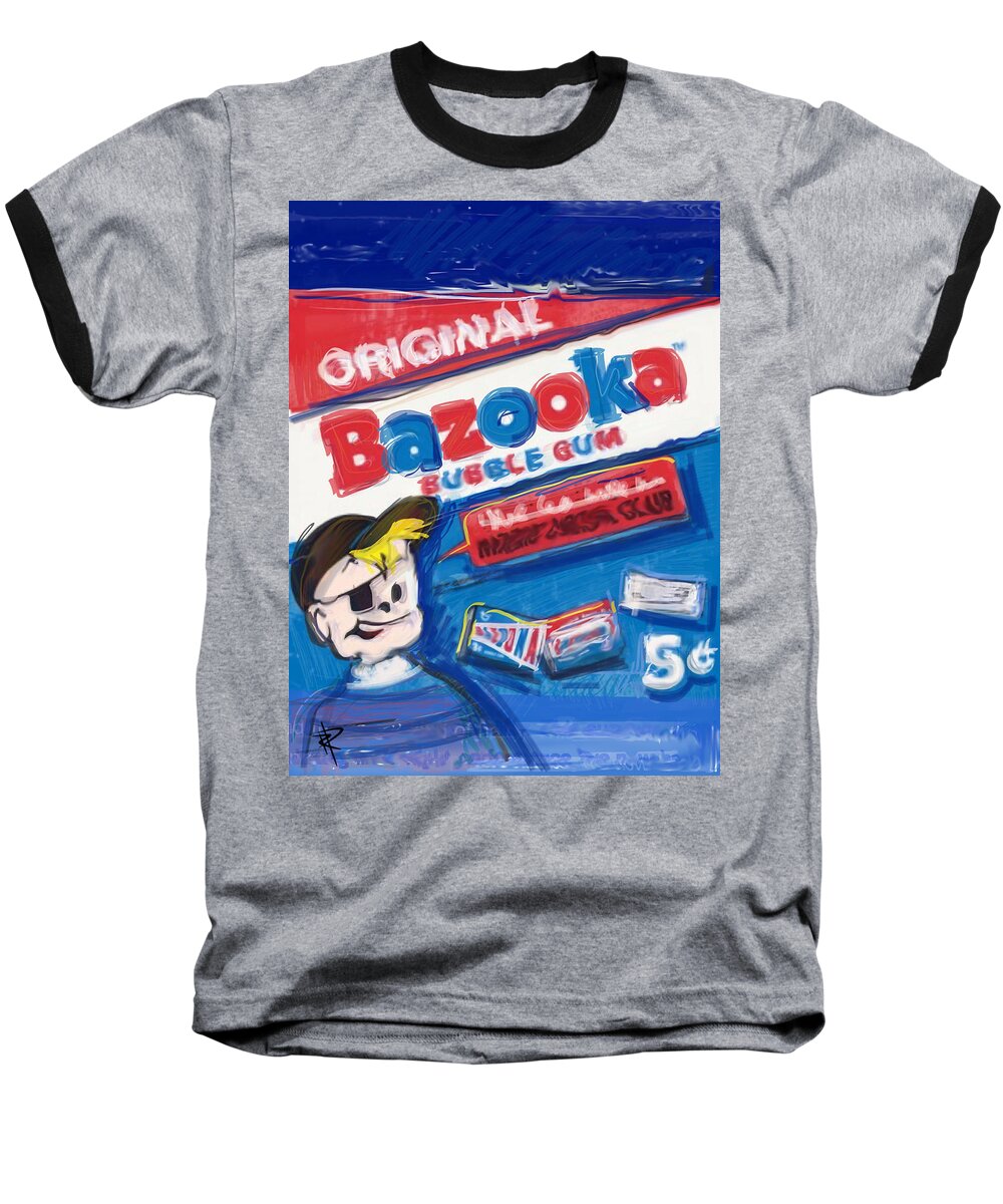 Bazooka Baseball T-Shirt featuring the digital art Bazooka by Russell Pierce