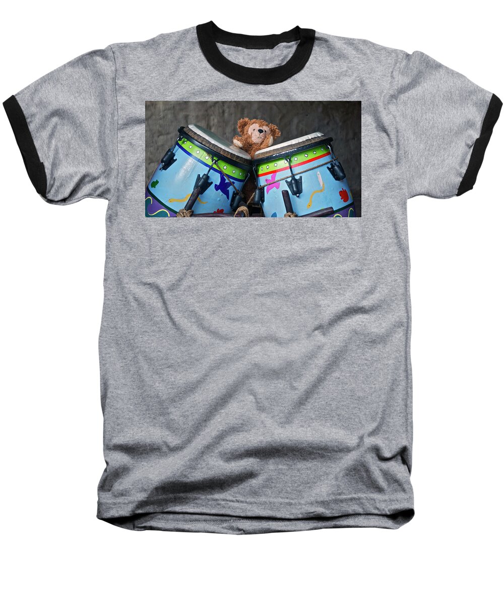 Fantasy Baseball T-Shirt featuring the photograph Bear and His Drums at Walt Disney World by Thomas Woolworth
