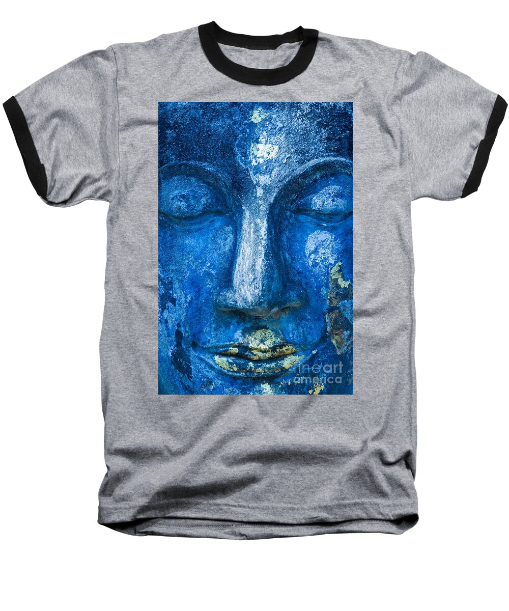 Buddha Baseball T-Shirt featuring the photograph Blue Buddha by Luciano Mortula