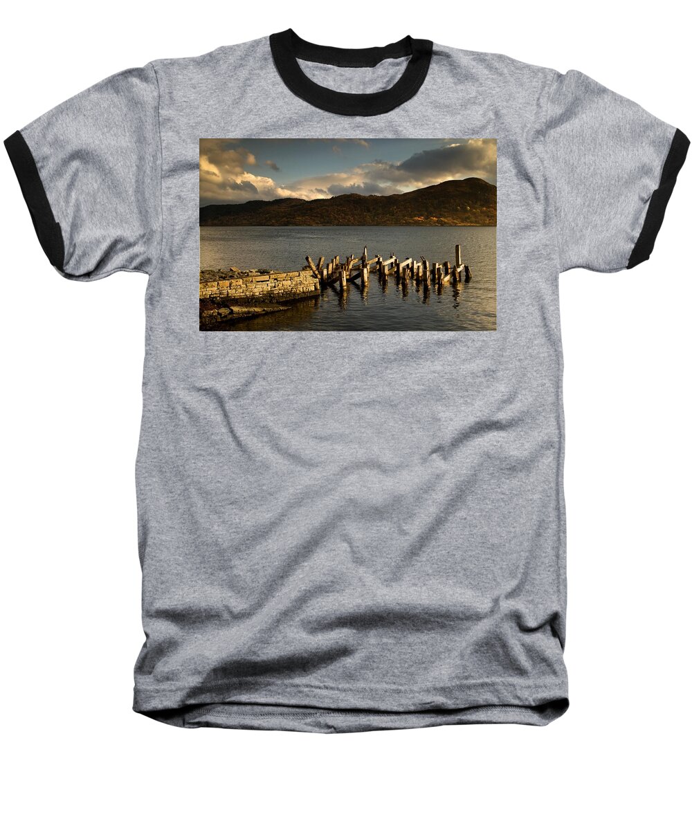 Beauty In Nature Baseball T-Shirt featuring the photograph Broken Dock, Loch Sunart, Scotland by John Short