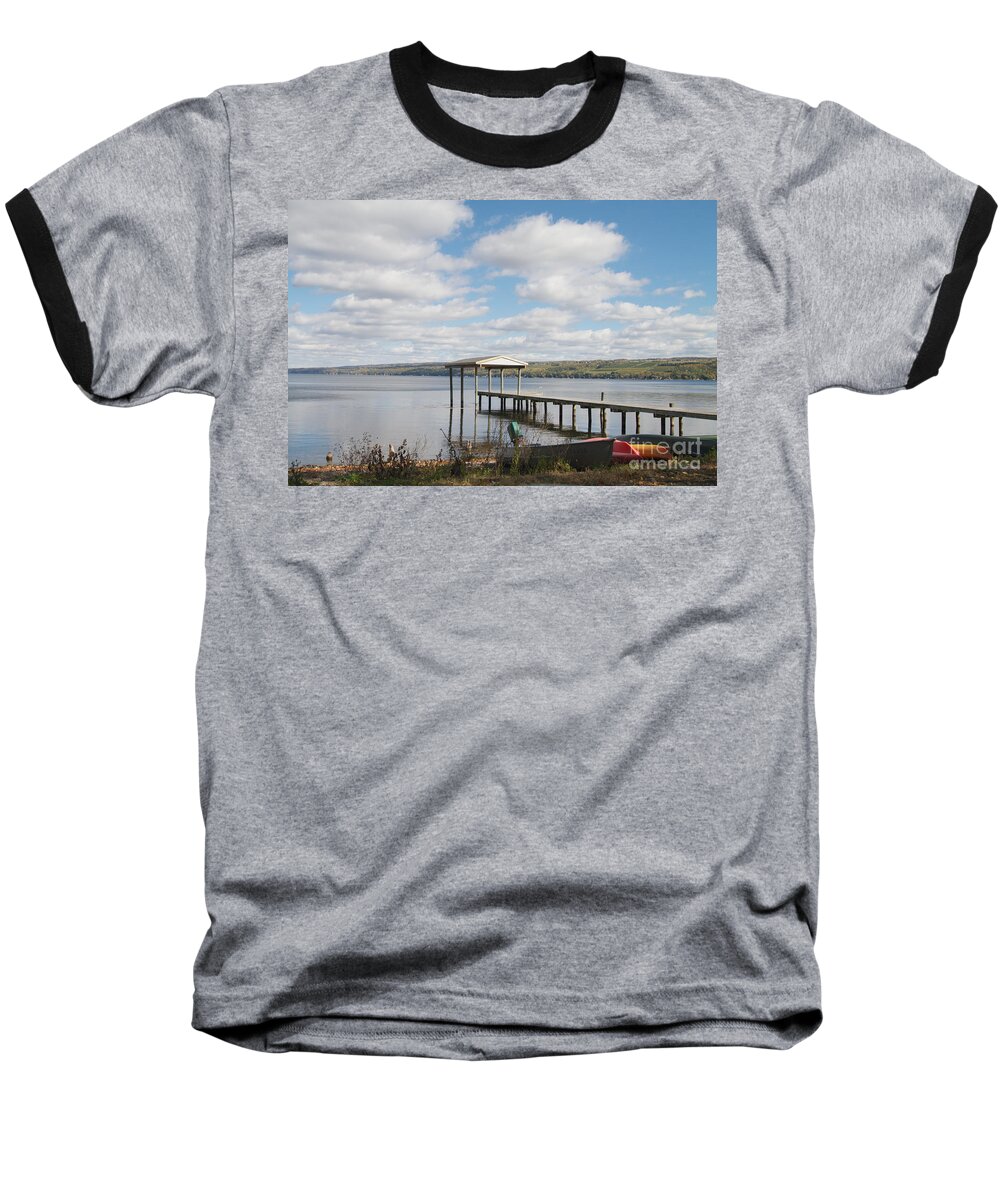 Seneca Lake Baseball T-Shirt featuring the photograph Calm Waters by William Norton