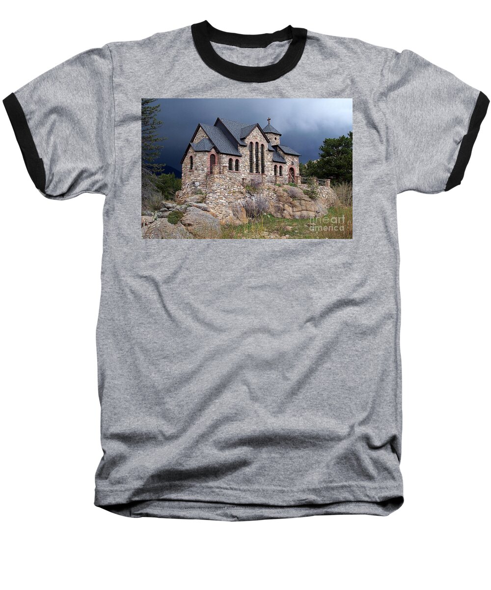 Churches Baseball T-Shirt featuring the photograph Chapel on the Rocks No. 1 by Dorrene BrownButterfield