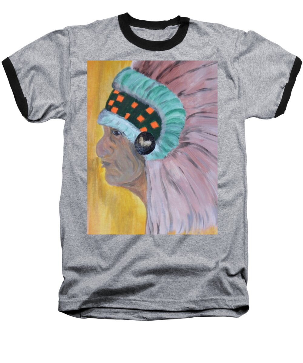 Indian Baseball T-Shirt featuring the painting Chief by Maria Urso