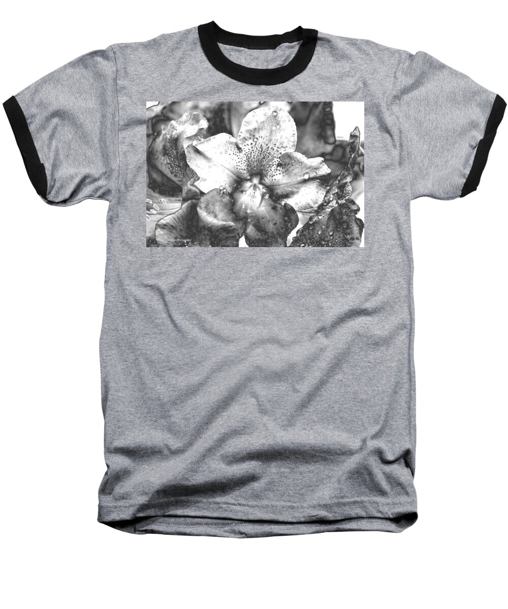 Flower Baseball T-Shirt featuring the photograph Chrome Flower by Michael Merry