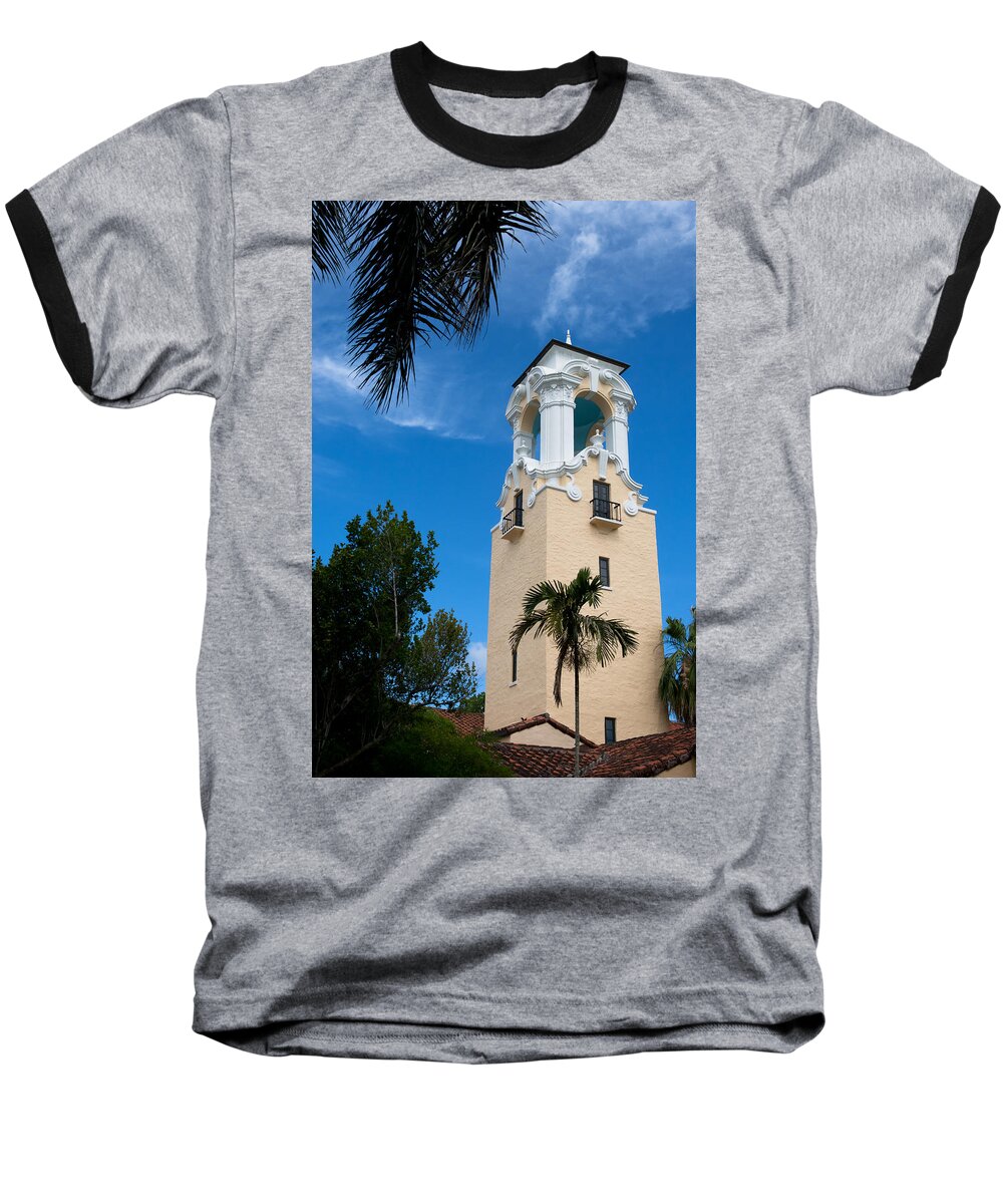 Architecture Baseball T-Shirt featuring the photograph Congregational Church of Coral Gables by Ed Gleichman