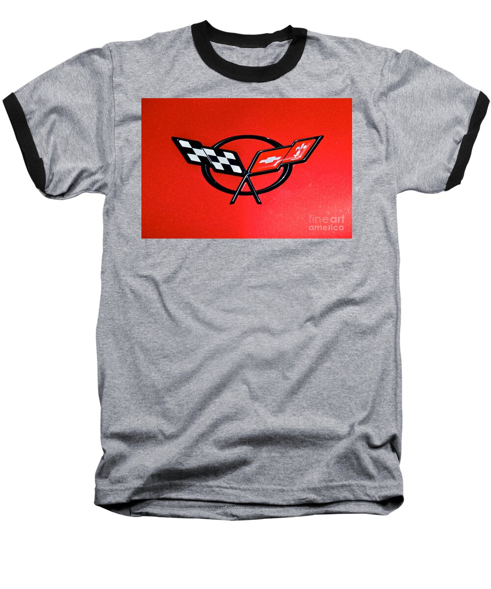 Boring Vfd Baseball T-Shirt featuring the photograph Corvette Logo by Mark Dodd