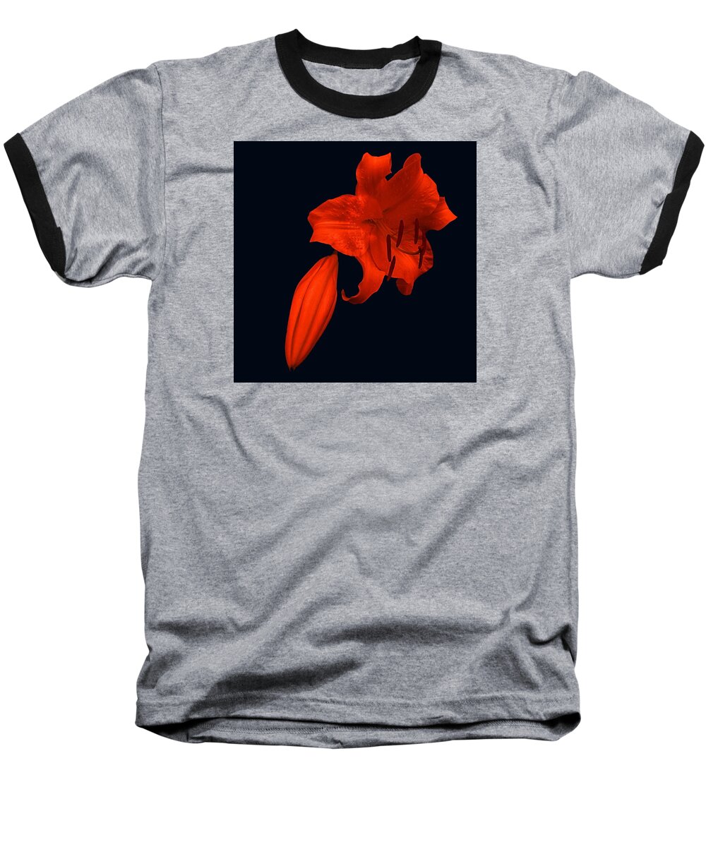 Lily Baseball T-Shirt featuring the photograph Crimson Lily by Nick Kloepping