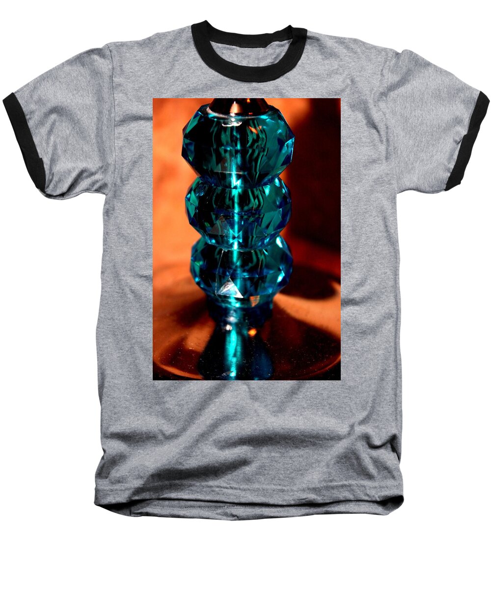 Blue Cut Glass Baseball T-Shirt featuring the photograph Crystalline Vintage by Leigh Meredith