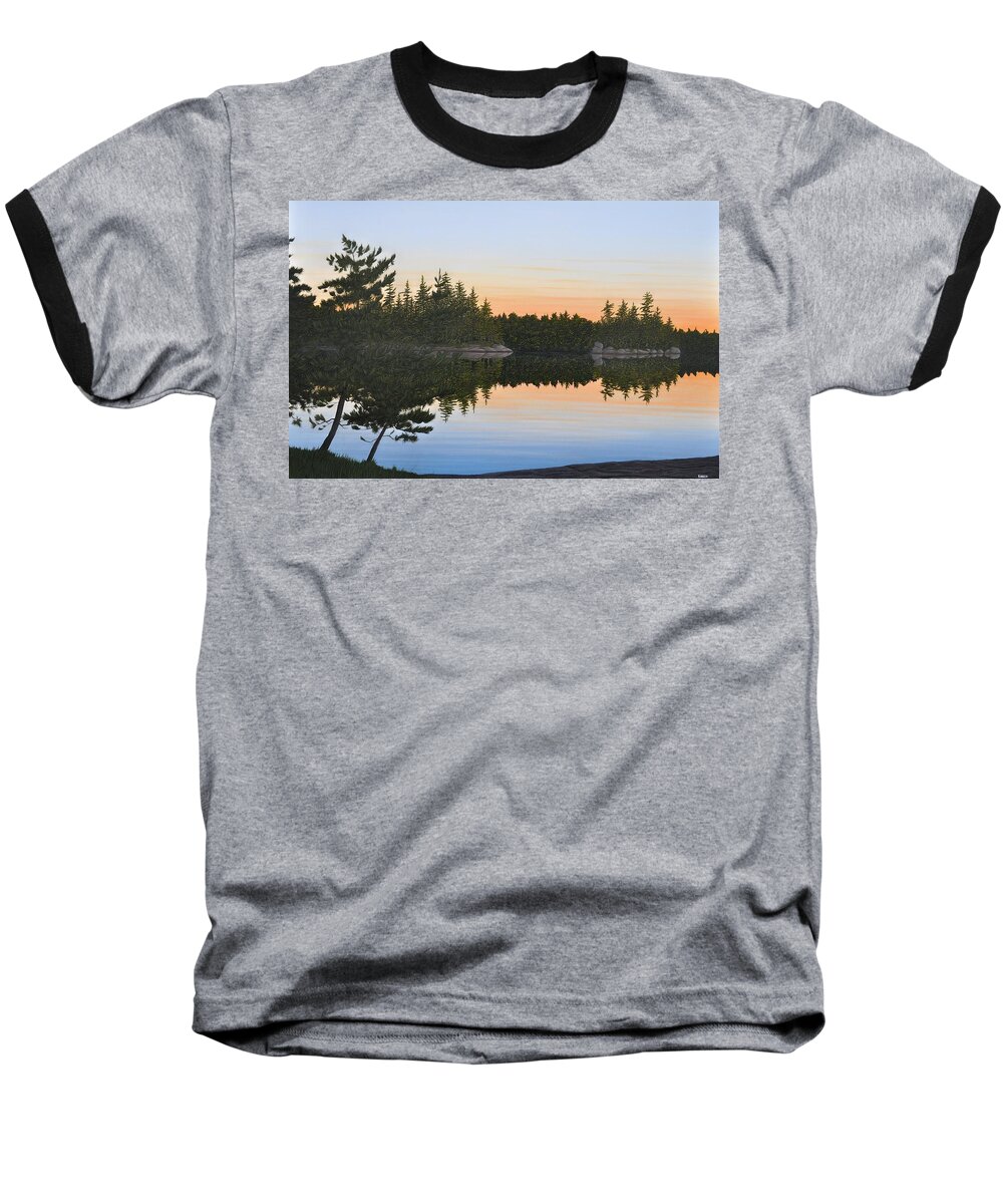 Landscape Baseball T-Shirt featuring the painting Dawns Early Light by Kenneth M Kirsch