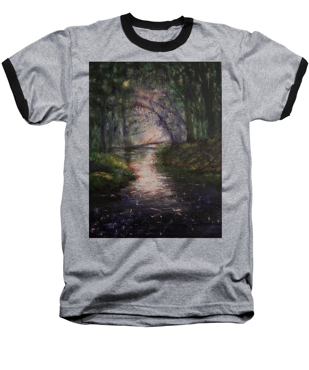 Forest Baseball T-Shirt featuring the painting Do not Disturb by Stephen King