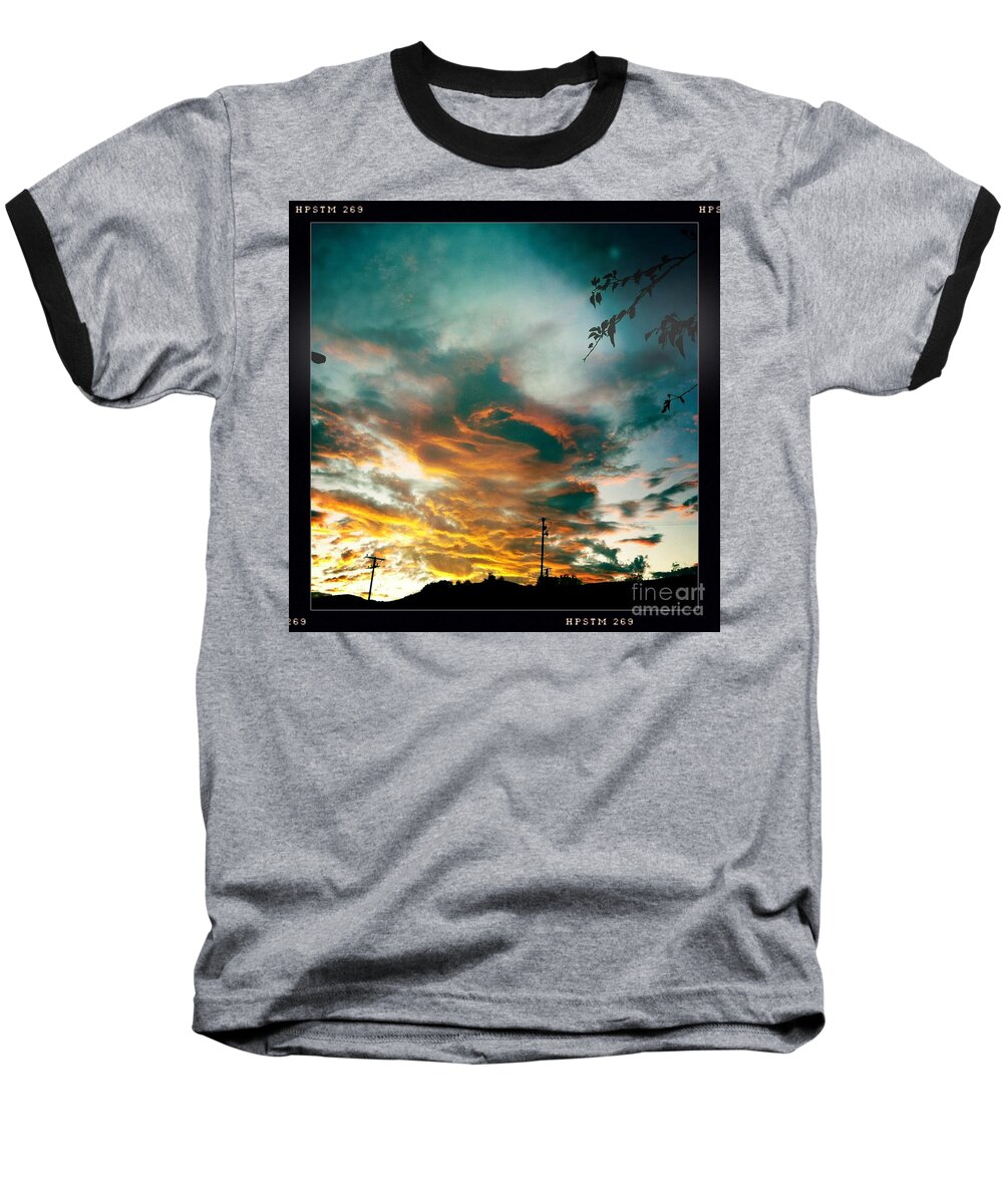 Drama Baseball T-Shirt featuring the photograph Drama in the sky by Nina Prommer