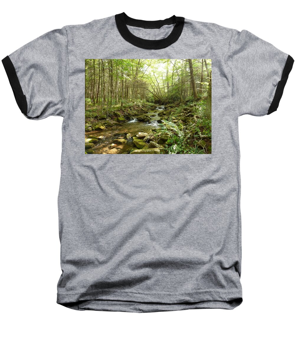 Taking The Road Less Traveled Baseball T-Shirt featuring the photograph Enchanted Stream by Joel Deutsch
