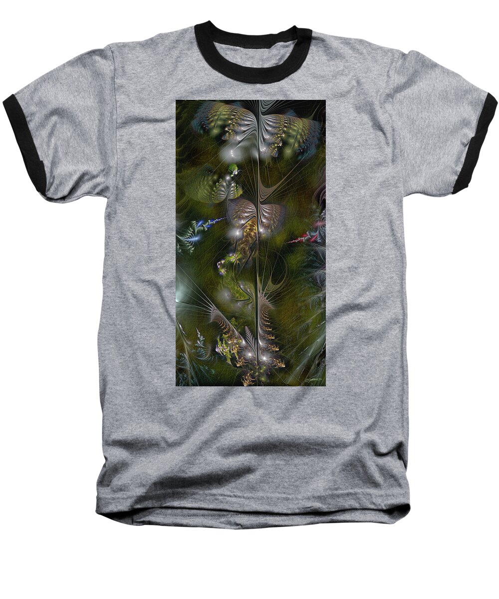Abstract Baseball T-Shirt featuring the digital art Environmental Transitions 4 by Casey Kotas