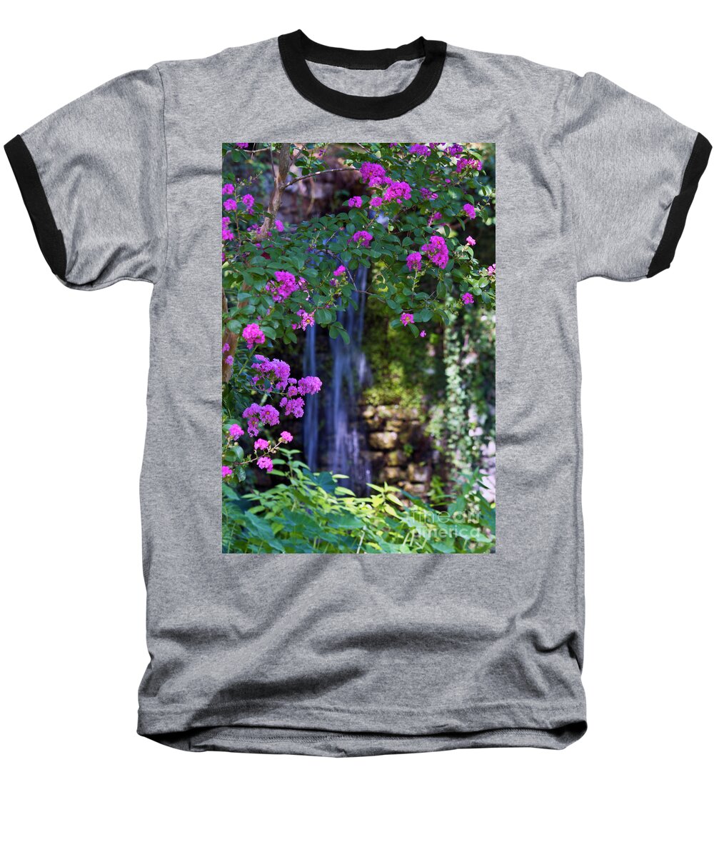 Flowers Baseball T-Shirt featuring the photograph Falling Water by Ken Frischkorn