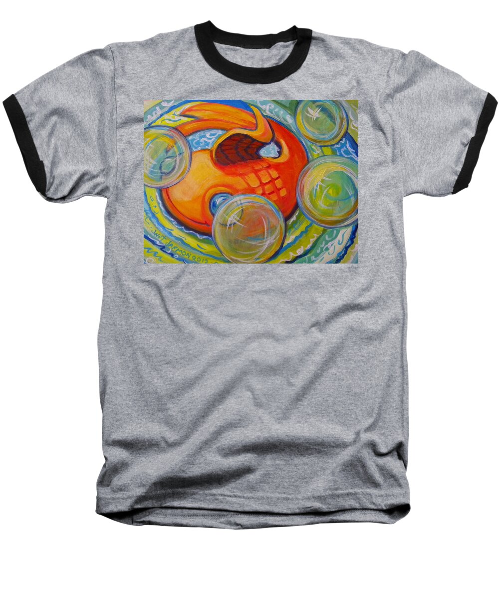 Fish Baseball T-Shirt featuring the painting Fish Fun by Jeanette Jarmon