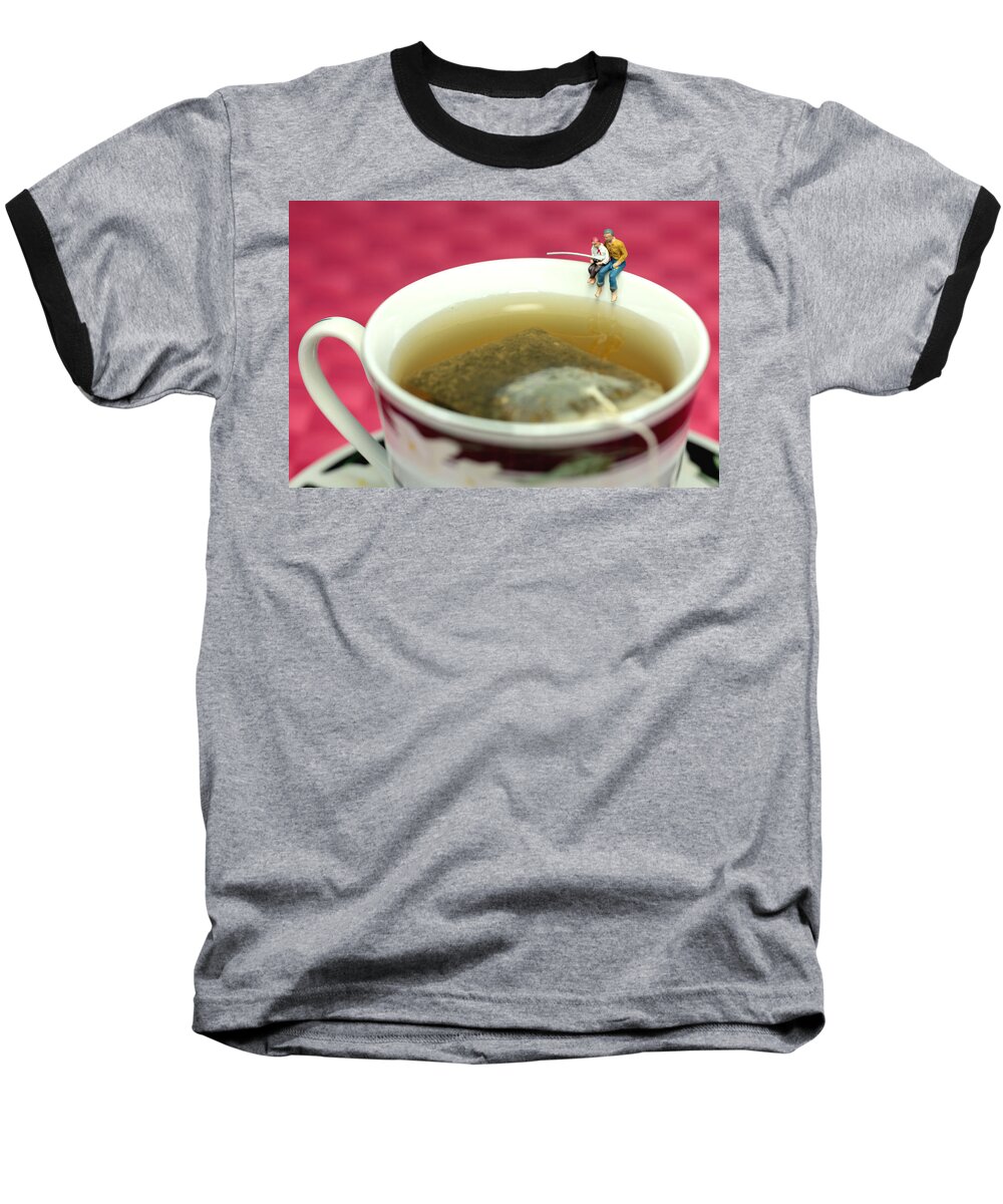 Fish Baseball T-Shirt featuring the photograph Fishing at the edge of a cup of tea by Paul Ge