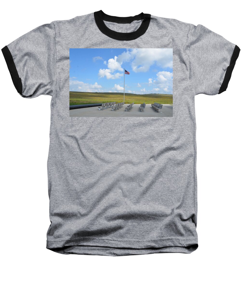 9 11 Baseball T-Shirt featuring the photograph Flight 93 Memorial by Randy J Heath