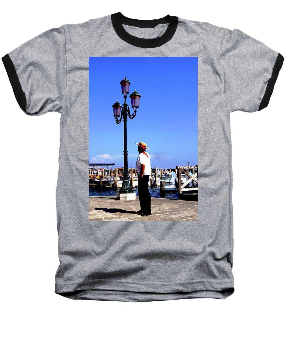 Gandola Baseball T-Shirt featuring the photograph Gandola Captain by La Dolce Vita