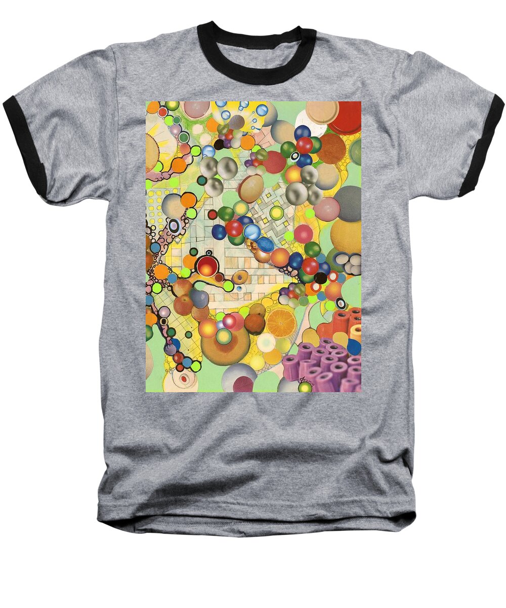 Collage Baseball T-Shirt featuring the mixed media Globious Maximous by Douglas Fromm