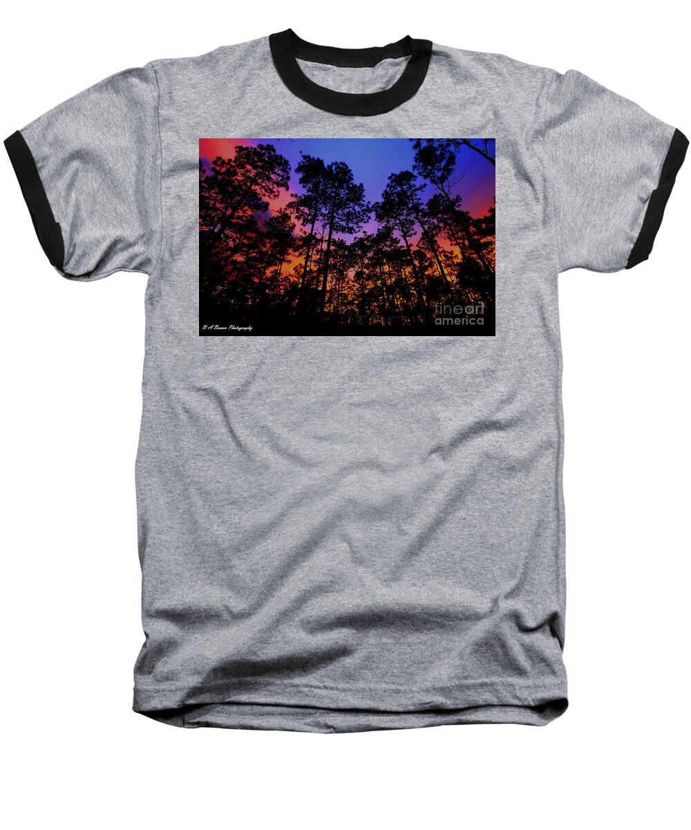 Glowing Forest Baseball T-Shirt featuring the photograph Glowing Forest by Barbara Bowen