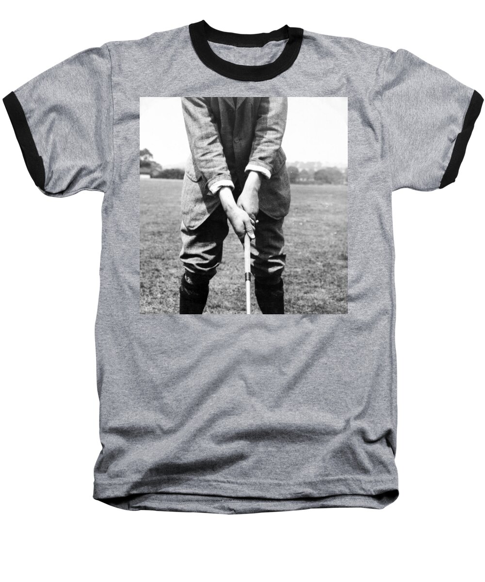 harry Vardon Baseball T-Shirt featuring the photograph Harry Vardon displays his overlap grip by International Images