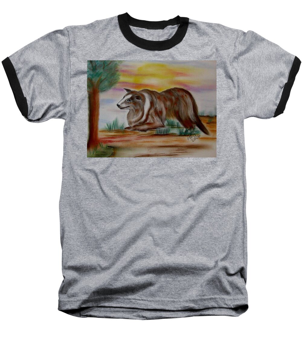 Collie Baseball T-Shirt featuring the drawing Herding Collie by Maria Urso