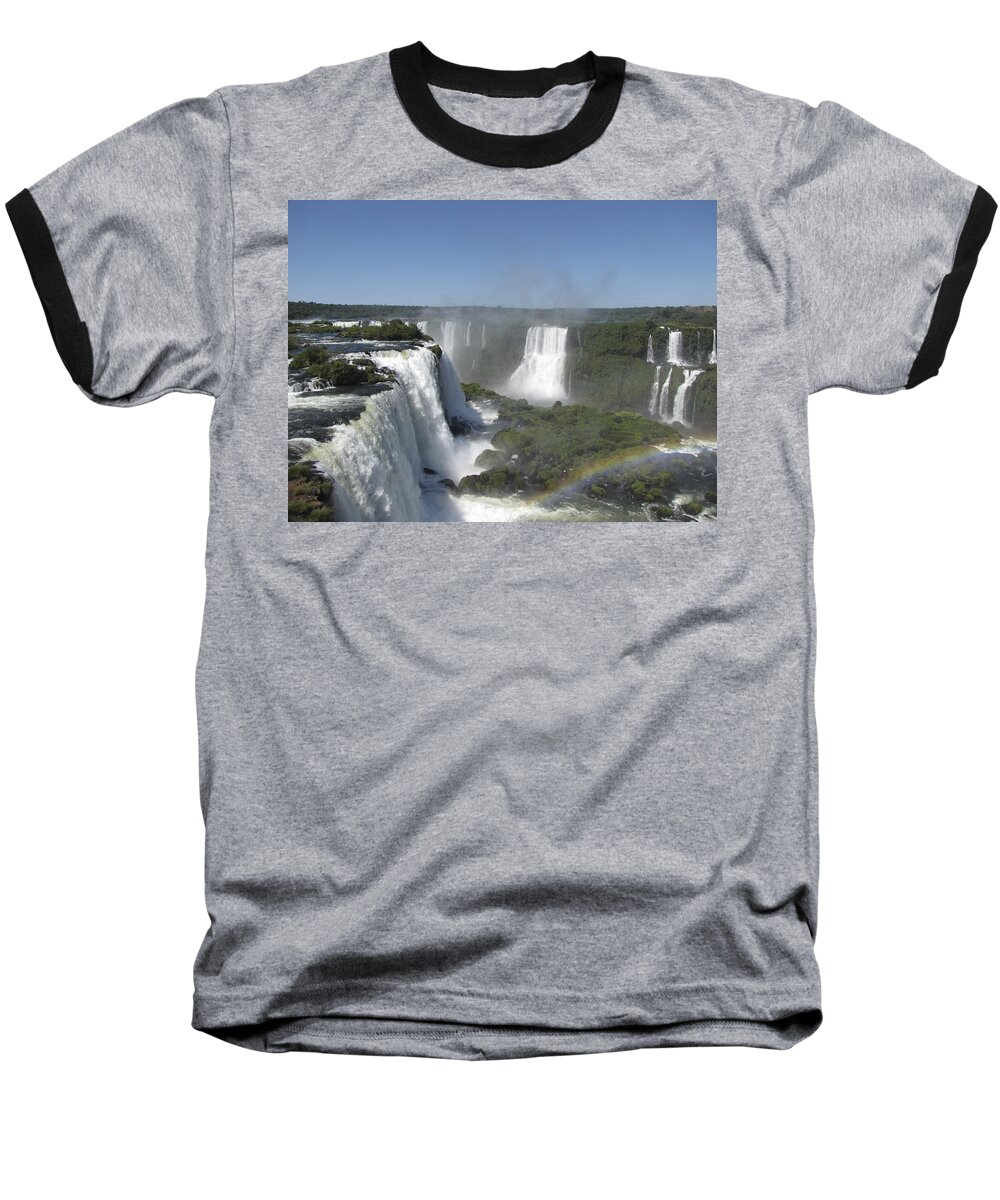 Iguazu Baseball T-Shirt featuring the photograph Iguazu Falls by David Gleeson