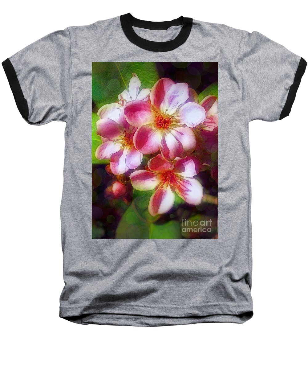 Rose Baseball T-Shirt featuring the photograph India Hawthorne by Judi Bagwell