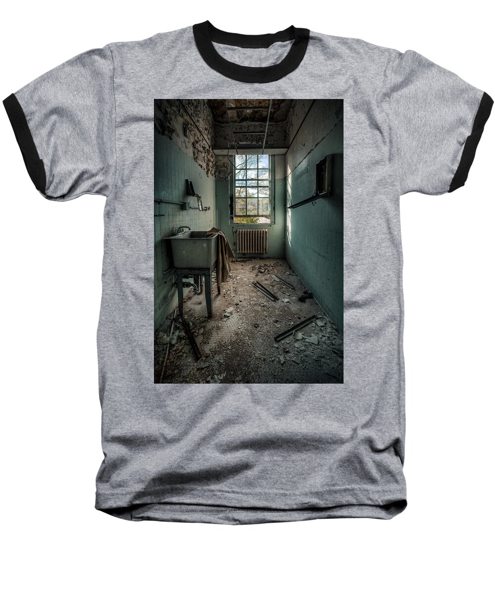 Hdr Baseball T-Shirt featuring the photograph Janitors Closet by Gary Heller