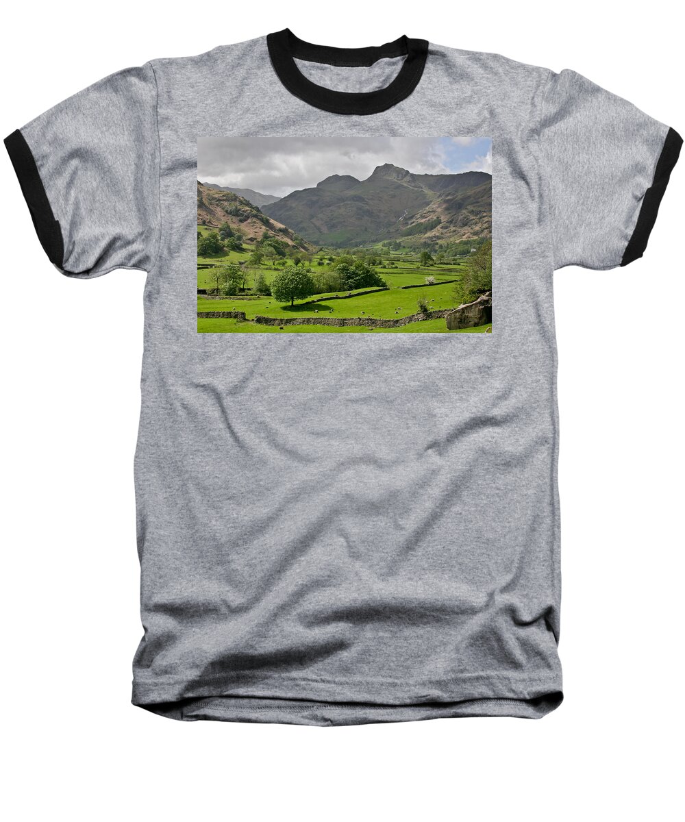 Landscape Baseball T-Shirt featuring the photograph Lake District England by Tom and Pat Cory