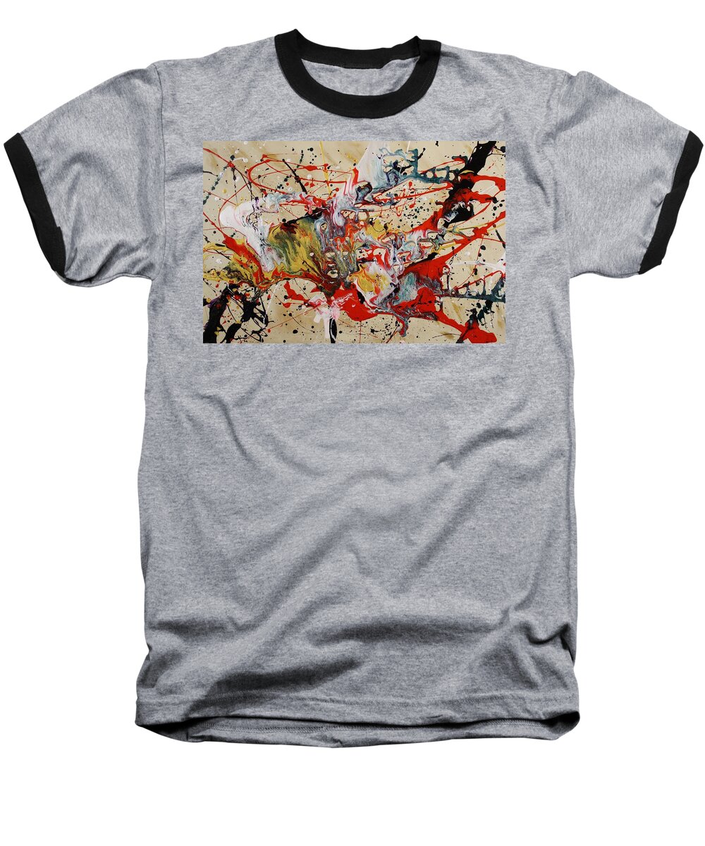 Abstract Baseball T-Shirt featuring the painting Lassoed a Tornado by Nan Bilden