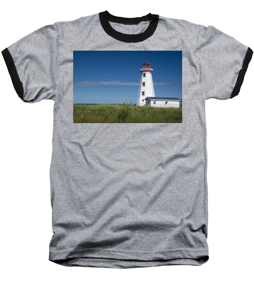 Art Baseball T-Shirt featuring the photograph Lighthouse at North Cape on PEI by Randall Nyhof